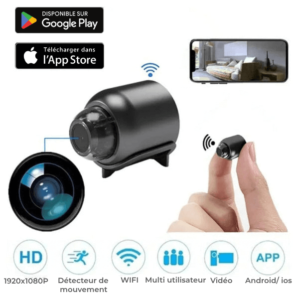 Mini caméra espion, caméra sans fil 1080P avec enregistrement